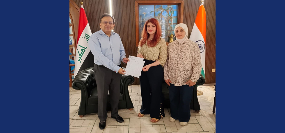  During a pre-departure ceremony held at the Embassy of India, Baghdad, Ambassador Soumen Bagchi handed over the visas and air tickets to the candidates selected for the ITEC (Indian Technical and Economic Cooperation) training courses and conveyed his best wishes for a successful and enriching training experience in India.
